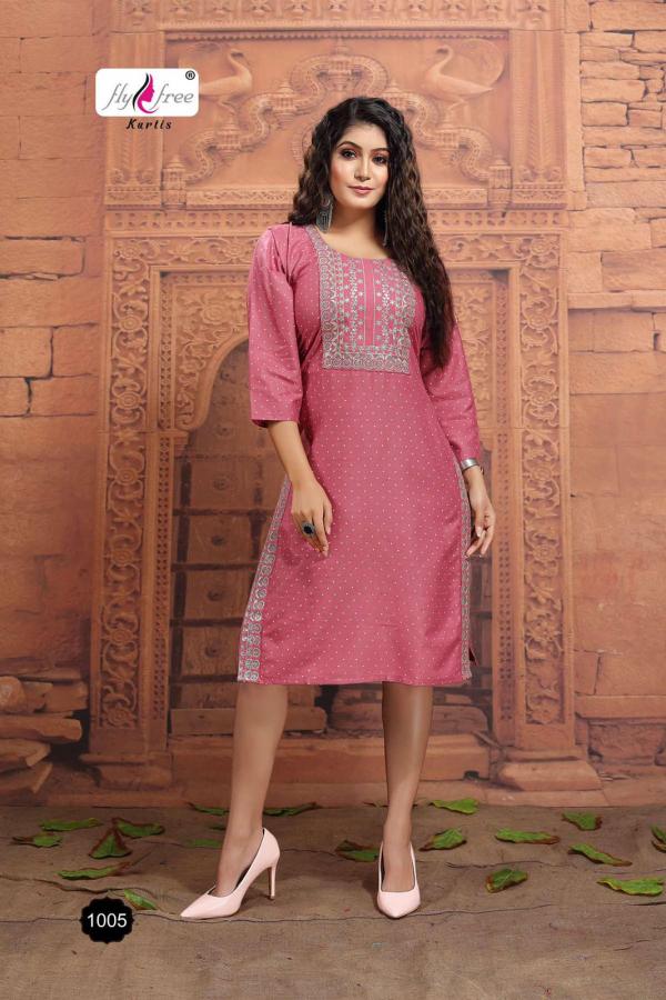 Fly Free Muskan Beautiful Rayon Embroidery Kurti